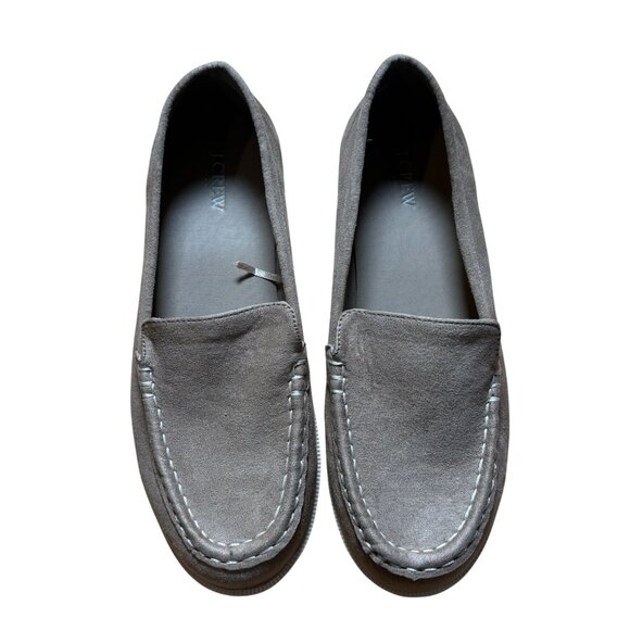 J. Crew Factory Boys' Sueded Loafers Kids' Size 5 in Light Gray New Without Box! - Picture 2 of 9